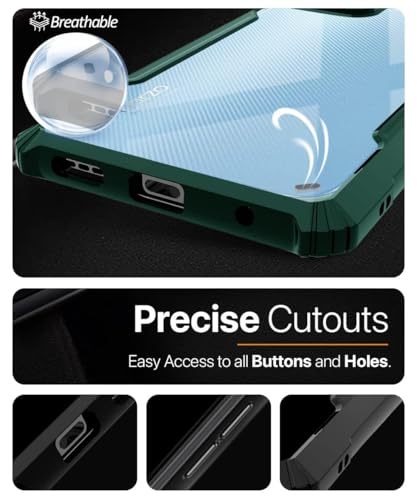 Image of WOW IMAGINE Shock Proof Clear Protective Back Case for Realme Narzo 50A Prime | Realme C35 - AirEDGE Technology | 360 Degree Camera Protection | Transparent Hybrid Back Case Mobile Cover - Green
