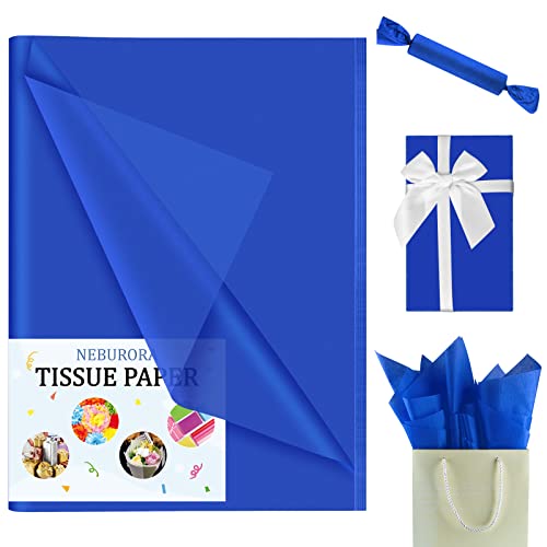 Image of NEBURORA 60 Sheets Blue Tissue Paper Set Gift Wrap Paper(Blue) | 14 X 20 Inch, Navy Blue Wrapping Paper for Gift Packaging Filler, DIY Art Crafts, Birthday, Baby Shower, Wedding Wrapping