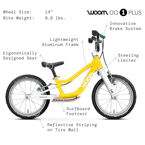 Image of woom GO 1 & GO 1 Plus Balance Bike for Toddlers & Kids 18 Month to 4.5 Years Old, 12-Inch & 14-Inch Lightweight Bicycles for Boys & Girls