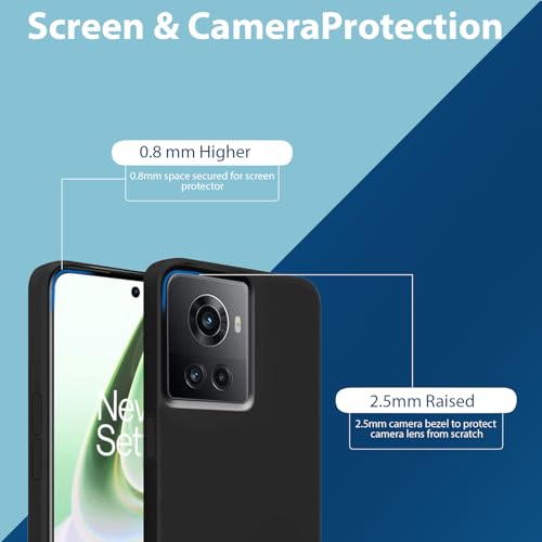 Image of LIRAMARK Liquid Silicone Soft Back Cover Case for OnePlus 10R 5G / 1+10R 5G (Black)