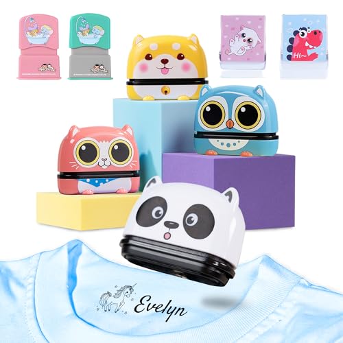 Sello Ropa Niños Personalizado, Easycosy Marcador Ropa Niños Impermeable, Sellos de Nombres Personalizados para Ropa, Libros y Objetos, Más de 40 Modelos y 5 Estilos