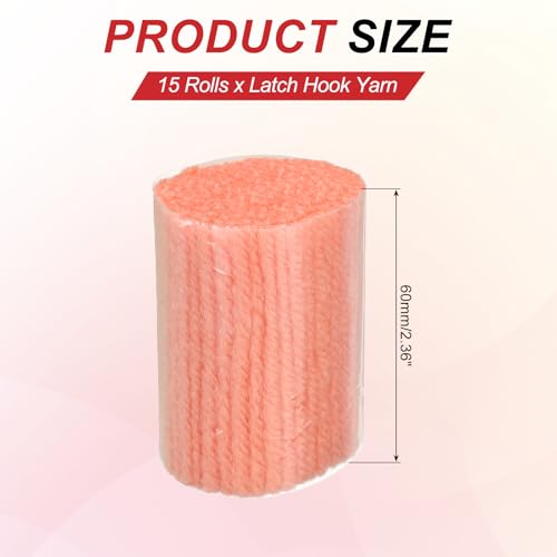 Image of MECCANIXITY 15 Rolls Latch Hook Yarn, 3mm Hot Pink Latch Hook Kit Yarn Precut Hook Rugs Making Crochet Bundles for Rug Adults Beginners Tapestry DIY Craft