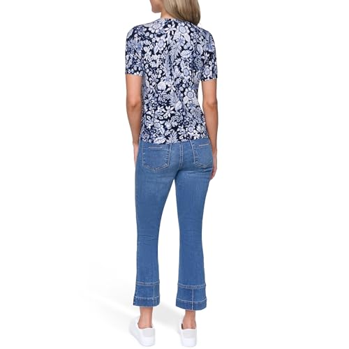 Image of Nautica Women's Crew Neck Solid Short Sleeve Sweater