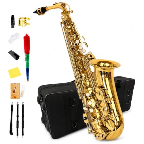 Amazon | アルトサックス 11点セット E Saxophone ゴールドラッカー