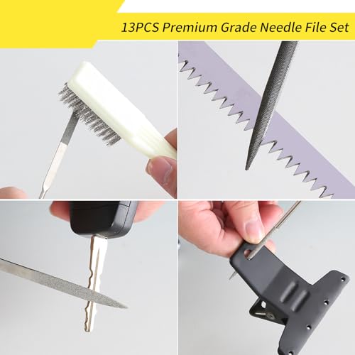13 tlg feilenset metall für Metall und Holz, Schlüsselfeilen set. Mit Holzfeilen Set und Metallfeile Set für präzise Arbeiten. Inklusive Diamant feilen, perfekt für Werkstatt und Heimwerken