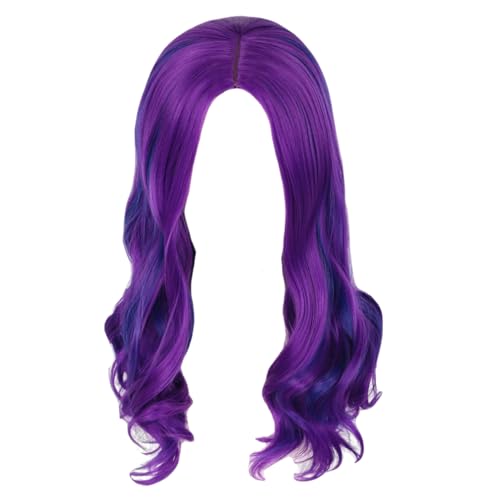 Peluca morada rizada para niñas y mujeres ideal para disfraces de Halloween y cosplay
