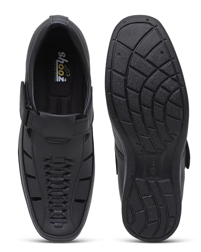 Image of Faux Leather Sandals for Men | Closed Fisherman Sandal