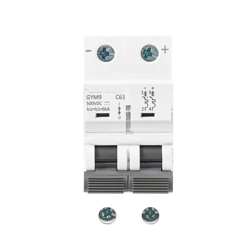 Disjoncteur DC MCB 2P 500V 63A pour la protection des circuits de courant continu photovoltaïque