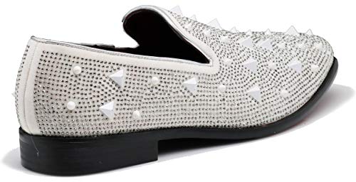 Image of SPK24 Men Vintage Spikes Sparkle Formal Tuxedo Stage Fashion Slip On Loafer Dress Shoes