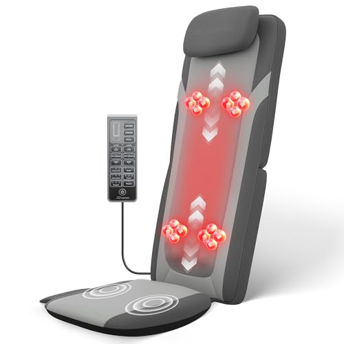 Image of Snailax Back Massager for Full Back Pain Relief Deep Tissue, Long Track Dual 3D Shiatsu Rollers 3 Height Settings Foldable Massage Chair Pad with Heat, Vibration Heated Seat Cushion, Gifts for Mom Dad