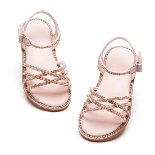 Image of PHIRAMIN Toddler Flower Girl Sandals - Girl Dress Shoes Toddler Little Kid Wedding Party