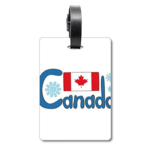 Étiquette valise drapeau Canada bleu pour bagage de voyage