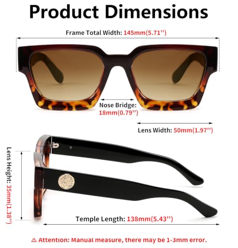 Image of FEISEDY Retro 90s Chunky Square Sunglasses for Women Men B2385
