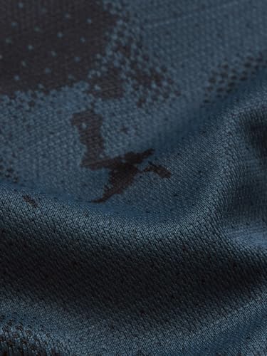 Image of TECHNOSPORT Men's Slim Fit All Over Print Jacquard Crew Neck Full Sleeve T-Shirt, Quick Dry Activewear Tee with UPF 50+ Sun Protection for Gym, Running, Sports & Everyday Wear
