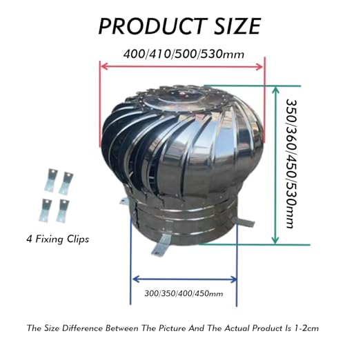 Ventilador de turbina de techo extractor eólico giratorio para tuberías y hogar 3