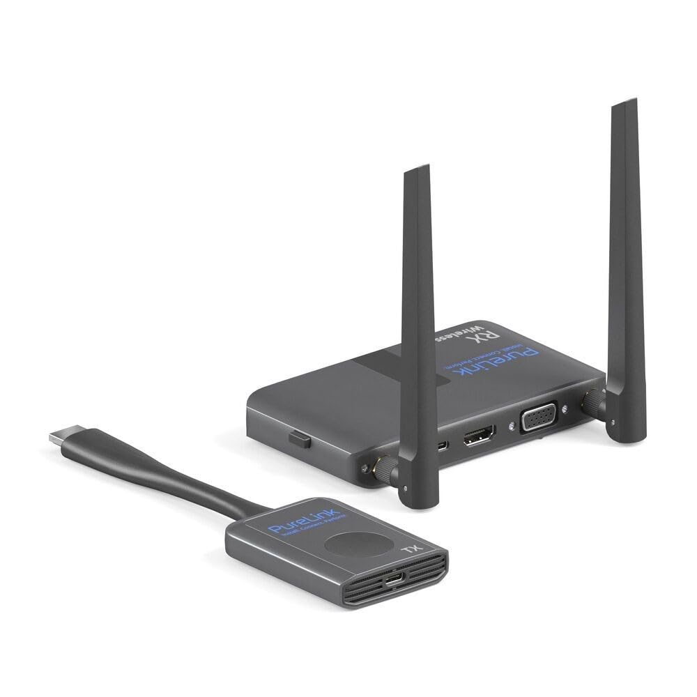 PureLink® Zestaw Wireless-HDMI, bezprzewodowa transmisja HDMI, Full HD, 1080p, nieskompresowana transmisja do 30 metrów odległości, zestaw nadajników i odbiorników, czarny