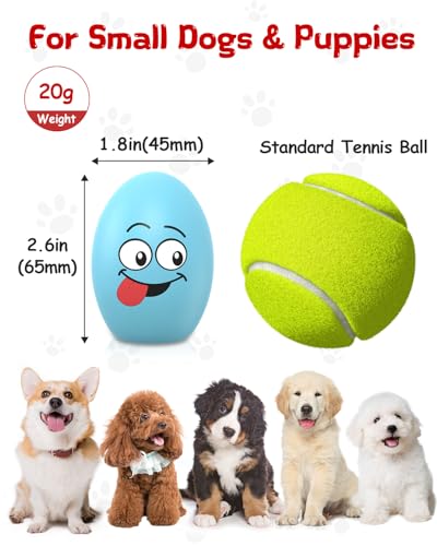 TOPWE Hundeball, [5 Stück] Lustig Weich Quietschend Hundespielzeug Kleine Hunde, Interaktives Egg Hundespielzeug Quietschend für Welpen