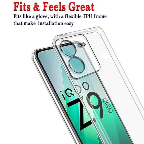 Image of Amazon Brand- Solimo Mobile Cover for iQOO Z9 5G (Soft & Shockproof Back Case with inbuilt Cushioned Edges), Transparent