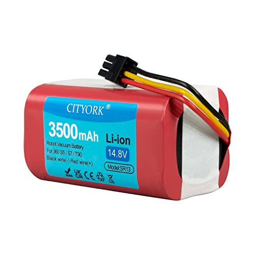 CITYORK 14,8V 3500 mAh Batteria di Ricambio per 360 S5 S7 Pro, per 360 T90 X9, Batteria di ricambio ad alta capacità, lunga durata con descrizione dettagliata per una facile sostituzione della