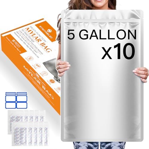 15 Pack 5 Gallon Mylar Bags with Oxygen Absorbers 10.5