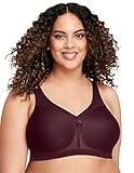 Glamorise Damen Stützender MagicLift-aktiv-BH Ohne Bügel #1005 Full Coverage Bra, Wein, 100F EU