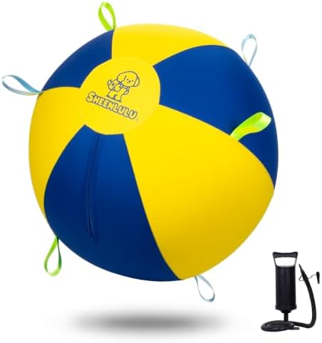 SHEENLULU 25" Large Herding Ball for Dogs with Straps & Training Whistle