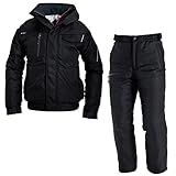 (バートル) BURTLE スマートデザイン 防寒着 上下セット(防寒ブルゾン+防寒パンツ) (7210,7212) ブラック L u-style ハンカチ付き