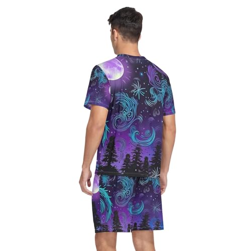 Men's Pajama Sets, Short Sleeve V Neck 2 Piece Nightwear with Pockets Summer, S-XXL2