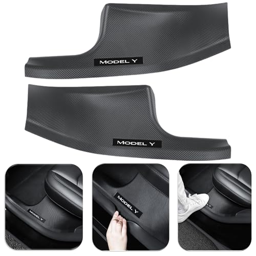 Seuils de portière Tesla Model Y accessoire carbone antidérapant 2021-2024 arrière