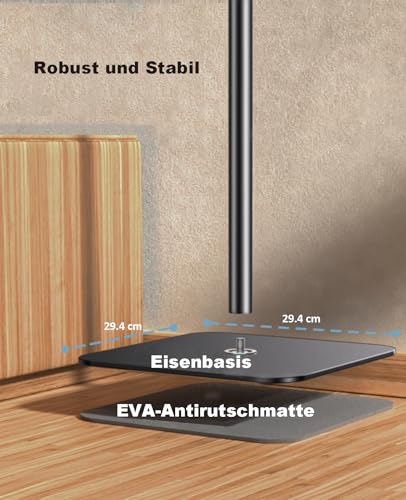 HIBORI Beamer Ständer Projektor Halterung Höhenverstellbar 104–160 cm – Bodenständer mit Platte für Präsentationen, Heimkino, Studio, Büro – Traglast bis 6 kg