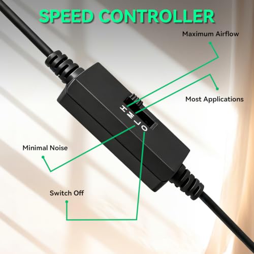 Image of 80mm USB Fan, USB Computer Fan with 3 Speeds Controller Small PC Cooling Fans for Case Server Receiver Router DVR Xbox Cooler, 2Pcs