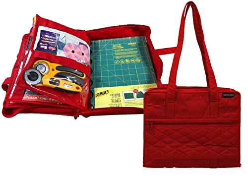Yazzii Quilter’s Project Bag With 19 Pockets - Storage Craft Bag Organizer - Craft Organizers & Storage For Quilting, Sewing & More -Red #TOP29