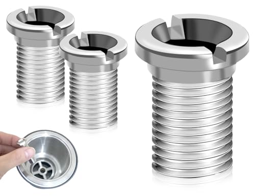 Lhbwhiz 2 piezas de tornillo de colador de cesta de fregadero de cocina,fregadero de tornillo hueco de acero inoxidable 304 engrosado,tornillo de colador de conexión roscada(25 mm)