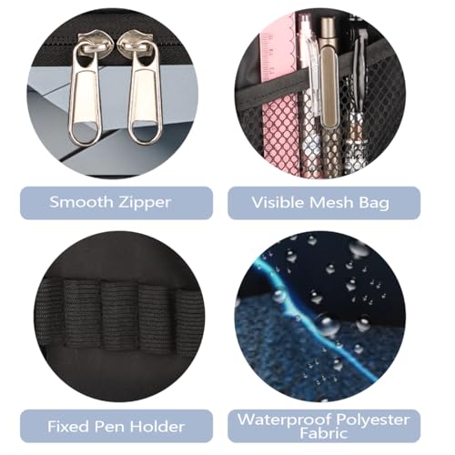 Image of Pardick Soccer in Cracked Big Capacity Pencil Case Pencil Pouch with Zipper, Pen Marker Stationery Bag Art Supply Storage Organizer Box Portable Stationery Storage Bag Pen Holder for Boys Girls
