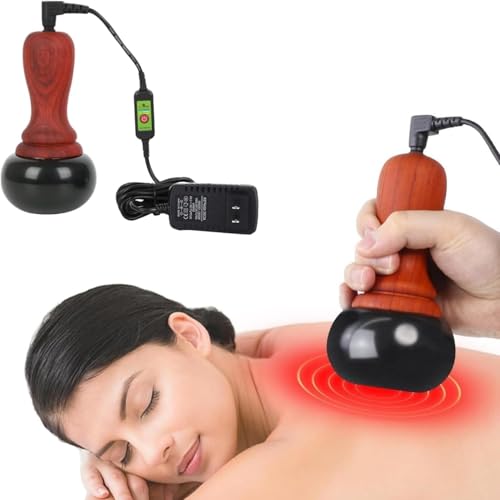 WeiiTech Hot Stones Massage Set with Warmer, Adjustable Temperature Bian Stone Electric Body Massager, Gua Sha Scraping Massager for Home SPA Relaxation Treatment Pain Relief