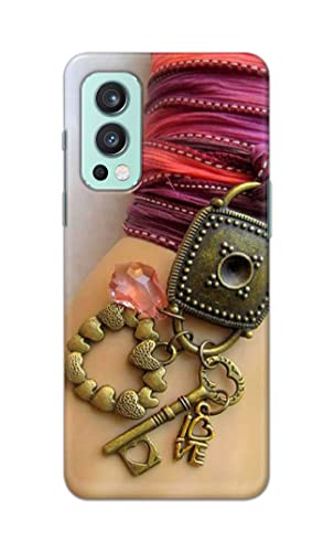 Image of Girl Hand with Keychain Hard Back Case Cover for OnePlus Nord 2 (5G) Back Cover -(J5) VNS2228