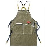 KUKUALE Schürzen für Damen Mann mit Taschen Canvas Denim Schürze Nagelstudio Gartenarbeit Milch Tee Shop Barista Barber Arbeitskleidung Damen
