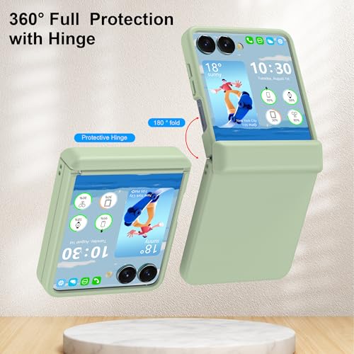 Coque Galaxy Z Flip 7 de luxe vert émeraude blindée avec verre premium