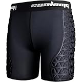 COOLOMG Girls Youth Sliding Shorts Softball Padded Compression Slider Shorts for Baseball Football Lacrosse Cricket Black L