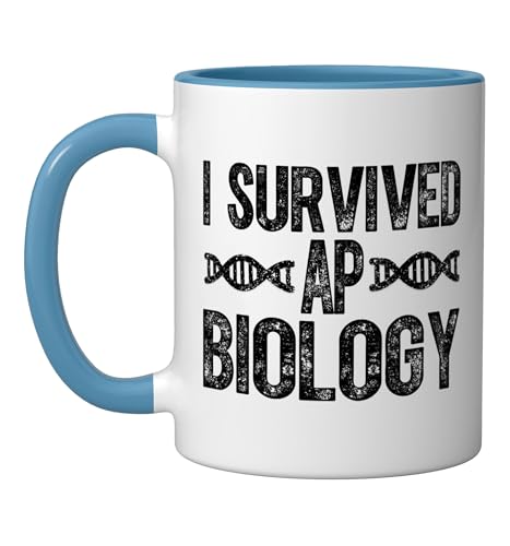 Taza cerámica I Survived AP Biology 11 oz azul/blanco miniatura 1