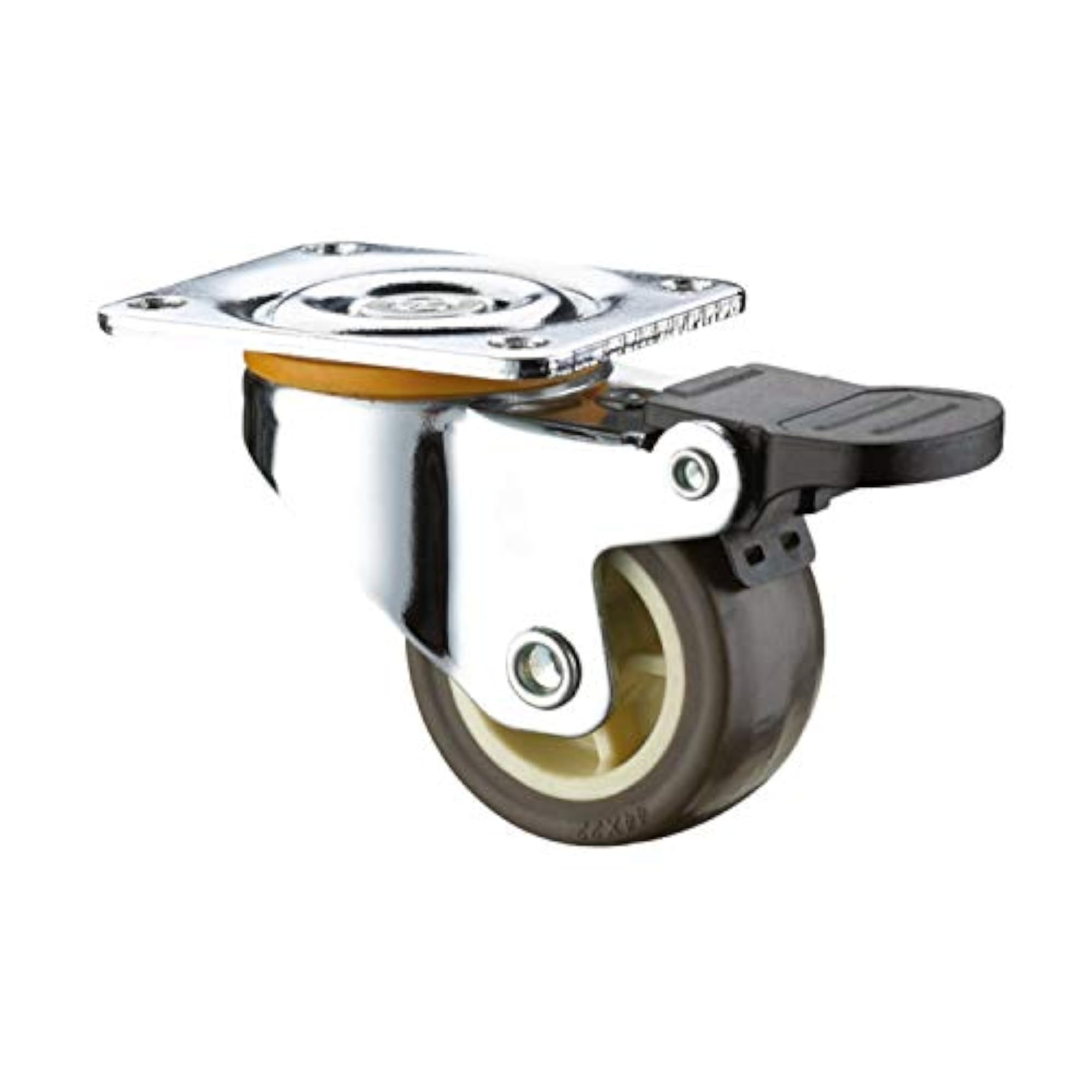 Heavy Duty Caster Wheels Soft Rubber Swivel with Brakes