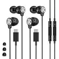 BLXSounds 2-Pack USB C Headphones Wired Earbuds