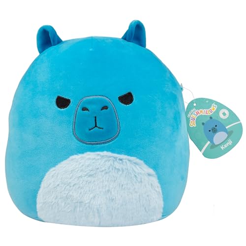 Squishmallows Kenji The Angry Blue Capybara de 10 pulgadas, peluche oficial de Jazwares, juguete de peluche coleccionable suave y esponjoso, añádelo a tu escuadrón, regalo para niños, niñas y niños,