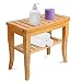 Badhocker Bambus, Badezimmerhocker Duschhocker Rutschfester wasserdichter Duschstuhl 2 Etagen, Holz Spa Bad Organizer Sitzhocker, perfekt für drinnen oder draußen