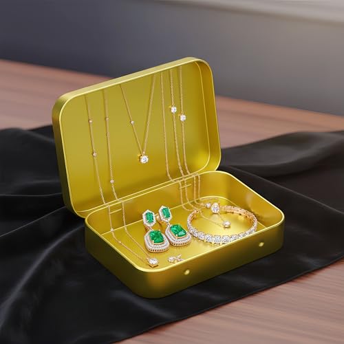 Image of 20-Pack Gold Hinged Tin Boxes for Jewelry Making