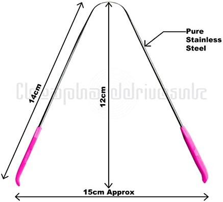 Navkar 2 x Tongue Scraper Stainless Steel Tongue Cleaner Oral Hygiene Scraper - Pink