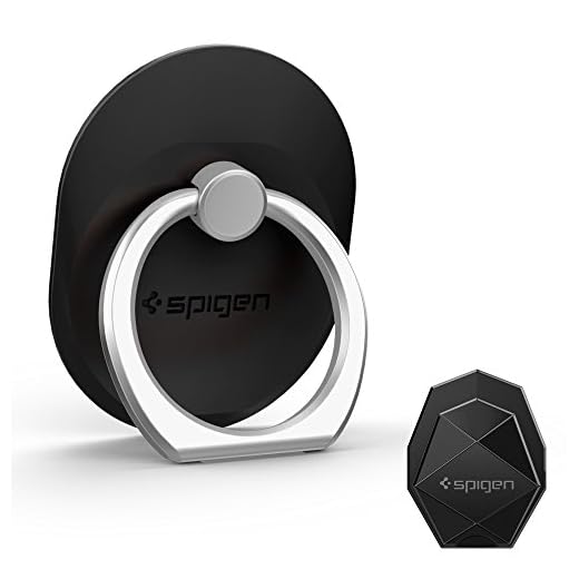 Spigen Style Ring Cell Phone Ring Phone Grip/Stand/Holder for All Phones and Tablets - Black