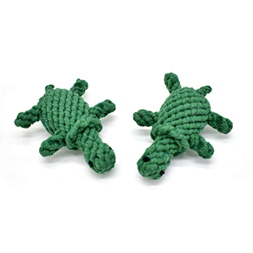 POPETPOP Dog Chew Toys - Turtle Shape Molar Toys ï¼ŒThicken Cotton Rope Colored Cleaning Toys- Pet C
