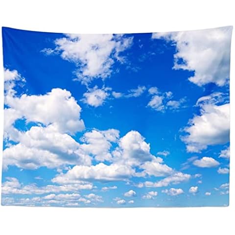 BELECO Blue Sky Tapestry Wall Hanging White Clouds Tapestry Backdrop Art Wall Decor Birthday Party Wall Decorations Clear Sunny Sky Cloud Decorative Tapestry for Bedroom Living Room Dorm Cover