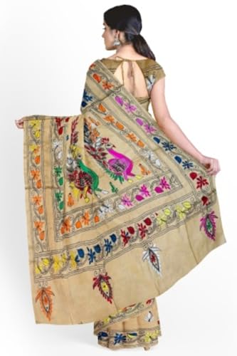 SAMVITA kantha stitch silk saree – image 4